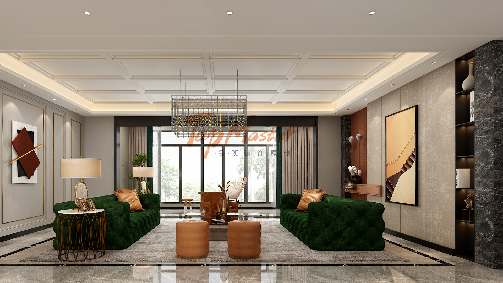 昆明湖218㎡現(xiàn)代輕奢——鎏光映畫(huà)